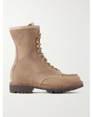 Visvim Hi-folk Scout Moc Suede Boots - Natural