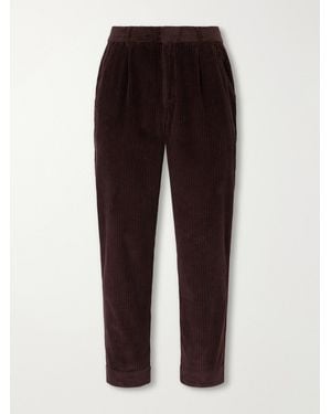Folk Signal Straight-Leg Cotton-Corduroy Pants - Brown