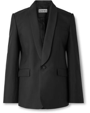Loewe Slim-Fit Shawl-Lapel Wool And Silk-Blend Tuxedo Jacket - Black