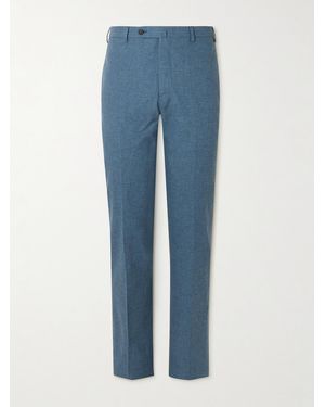 Sid Mashburn Straight-Leg Virgin Wool, Cotton And Silk-Blend Trousers - Blue