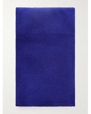 William Lockie Ribbed Cashmere Scarf - Blu