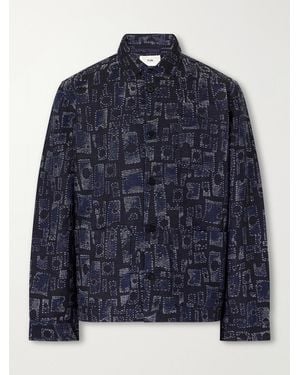 Folk Assembly Jacquard Cotton-Blend Jacket - Blue