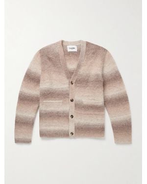 Corridor NYC Striped Brushed Alpaca-Blend Cardigan - Natural