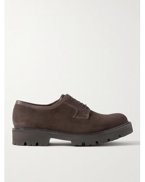 Grenson Camden Suede Derby Shoes - Brown