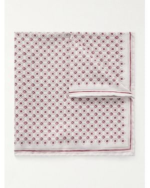 Brunello Cucinelli Printed Silk Pocket Square - Pink