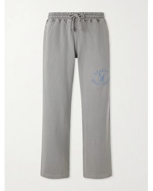 CHERRY LA Wide-Leg Cotton-Fleece Sweatpants - Grau