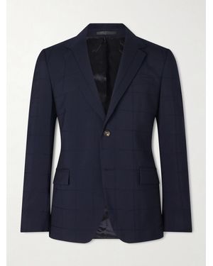 MR P. Checked Wool-blend Suit Jacket - Blue
