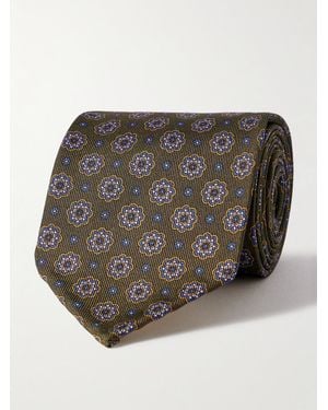 Rubinacci 7.5cm Printed Silk-twill Tie - Grey