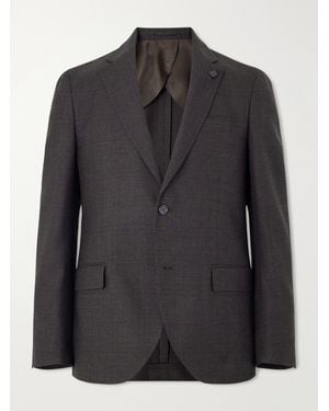 Lardini Prince of Wales Checked Wool Suit Jacket - Schwarz