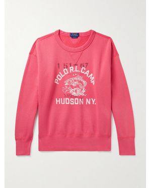 Polo Ralph Lauren Logo-Print Cotton-Blend Jersey Sweatshirt - Pink