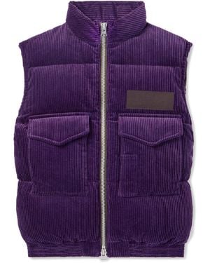 Sacai Quilted Corduroy Down Vest - Purple
