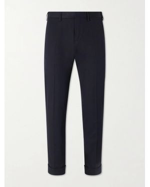 Dries Van Noten Straight-Leg Cotton And Wool-Blend Trousers - Blue
