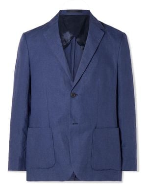 Sunspel Linen Suit Jacket - Blue