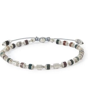 M. Cohen Saguaro Sterling, Agate And Cord Beaded Bracelet - Metallic