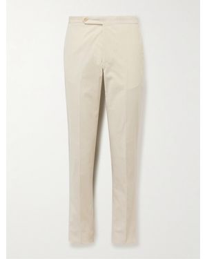 De Petrillo Slim-Fit Cotton-Blend Corduroy Trousers - Natural