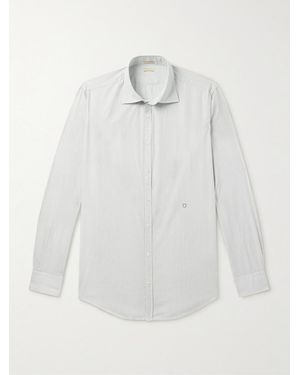 Massimo Alba Genova Cut-away Collar Striped Cotton-twill Shirt - White