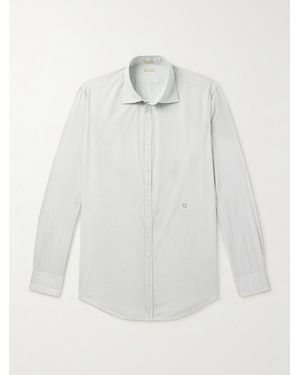 Massimo Alba Genova Cut-away Collar Striped Cotton-twill Shirt - White