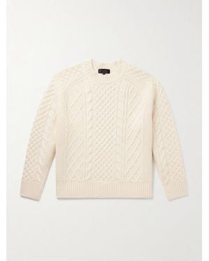 Nili Lotan Carran Cable-Knit Wool Mock-Neck Jumper - Natural
