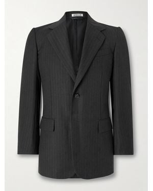 AURALEE Pinstriped Wool Suit Jacket - Black