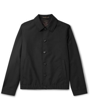 Slowear Incotex Wool And Mohair-Blend Twill Bomber Jacket - Black