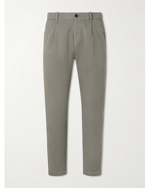 MR P. Daniel Tapered Pleated Cotton-Canvas Trousers - Grey