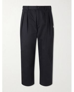 WTAPS Straight-Leg Pleated Twill Trousers - Blue