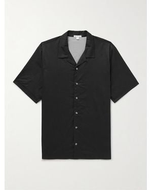 James Perse Convertible-Collar Cotton Shirt - Black