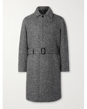 dunhill Belted Wool And Cashmere-blend Coat - Grey