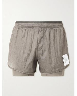 Satisfy 3&Quot; Straight-Leg Layered Rippy&Trade; Ripstop And Justice&Trade; Shorts - Grey