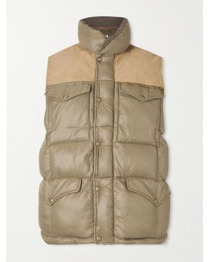 RRL Suede-trimmed Shell Gilet - Natural