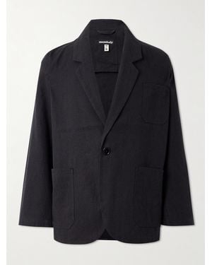 Monitaly Linen And Cotton-blend Suit Jacket - Blue