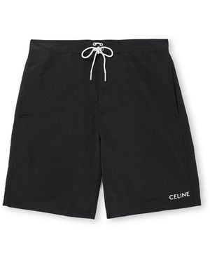 Celine Straight-Leg Long-Length Swim Shorts - Black