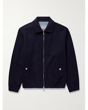 Eleventy Wool-Felt Bomber Jacket - Blue