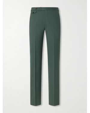 J. Mueser Waverly Straight-Leg Cotton And Linen-Blend Twill Suit Trousers - Green