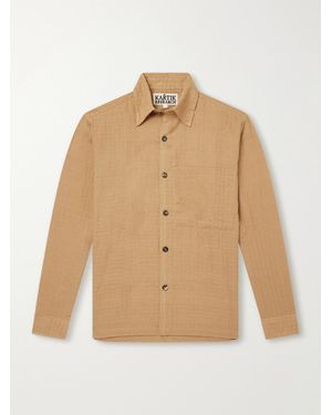 Kartik Research Checked Cotton Shirt - Natural