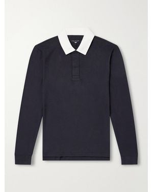 Rag & Bone Cotton-Piqué Polo Shirt - Blue