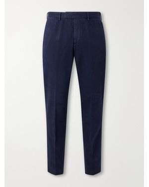Thom Sweeney Straight-Leg Cotton-Twill Pants - Blue