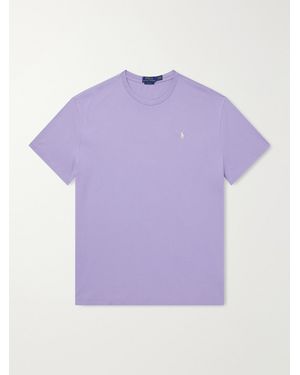 Polo Ralph Lauren Logo-embroidered Cotton-jersey T-shirt - Purple