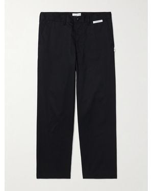 WTAPS Straight-Leg Cotton-Blend Twill Trousers - Blue