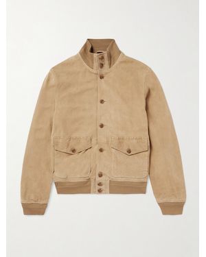 Polo Ralph Lauren Bomberjacke aus Veloursleder - Natur