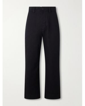Margaret Howell Mhl. Simple Straight-Leg Cotton-Drill Trousers - Blue