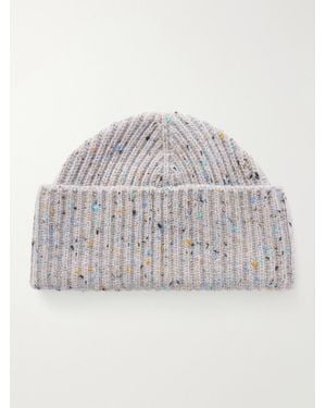 Begg x Co Brennan Ribbed Cashmere Beanie - Grey