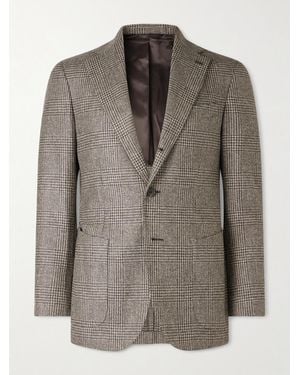 J. Mueser Prince Of Wales Checked Wool Blazer - Brown