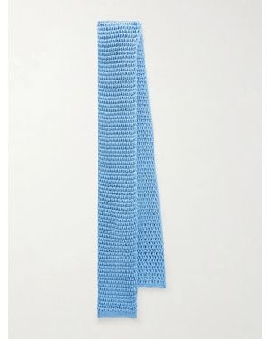 Tom Ford 7.5cm Knitted Silk Tie - Blue