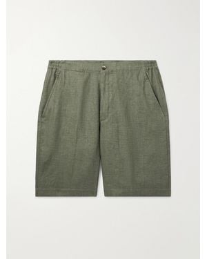 Loro Piana Nolan Straight-Leg Linen Shorts - Green