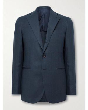 J. Mueser Waverly Slim-fit Linen Suit Jacket - Blue