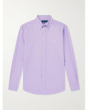 Polo Ralph Lauren Logo-Embroidered Cotton Shirt - Purple