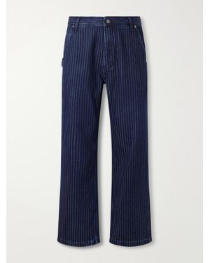 Aimé Leon Dore Painter Straight-Leg Striped Jeans - Blue