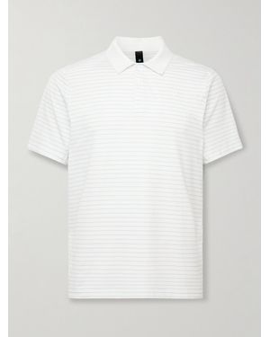 lululemon Logo-Appliquéd Striped Recycled-Jersey Polo Shirt - White