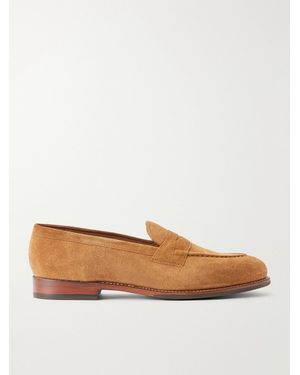 Grenson Lloyd Suede Penny Loafers - Brown